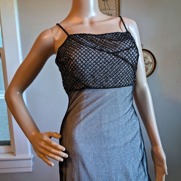 Vintage 90s Papell Boutique Gown Pageant Prom Dress Beaded Whimsygoth Size 6 - Picture 6 of 16